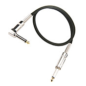 DT Black Guitar Cable with Right-angle Mental Plug
