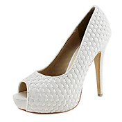 Fabric Stiletto Heel Peep Toe / Pumps Wedding / Party Evening Shoes