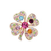 Colors Crystal 18K Gold Plated Flowers Brooch