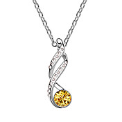 Austrian Crystal With Real Platinum Plated Anti-Allergy Ladies Necklace Delicate (More Colors)