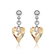 Ice Heart Austrian Crystal In Real Platinum Plated Ladies' Earrings (More Colors)