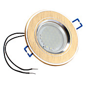 2w 3528 SMD 36-LED 240lm mancha blanca del techo bombilla de oro (cepillado, la mitad de la cubierta de vidrio esmerilado)