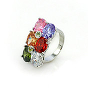 Big Cubic Zirconia Fashion Ring With 18K Gold Platted(More Colors)