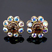 moda brincos de acrílico flores de strass