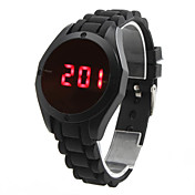 Montre LED Elégante, Affichage Numérique, Ecran Tactile, En Silicone, Unisexe - Noire