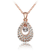 Austrian Crystal With Real Platinum Plated Anti-Allergy Ladies Necklace India Princess With Golden Color (More Colors)