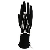 Gorgeous Ladies' Infix Pearls Rhinestone Bracelet And Ring
