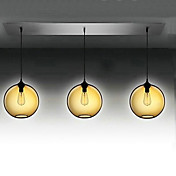 3 - luz luzes de vidro modernos pendentes no projeto bolha transparente castanho