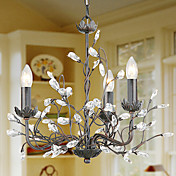 Modern Candle Featured Crystal Chandeliers with 3 Lights Arabesque Pattern