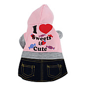 Sweet Candy Style Hoodie with Denim Skirt for Dogs (XS-XL, Pink)