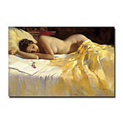 dipinto a mano olio su tela con cornice persone Stretched 24 "x 36"