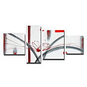 pintados à mão pintura a óleo abstrata, com quadro esticado - conjunto de 4
