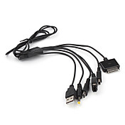 universell 5-i-1 USB-lading og datakabel for NDSi, NDSL, PSP og Apple-enheter (svart)