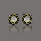 Gorgeous Silver Plate Round Shape Crystal Earring(More Color)