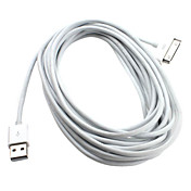 30pin usb synchronisatie en oplaadkabel voor de nieuwe iPad, iPhone 4 4s (500cm, wit)