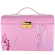 süße rosa Kunstleder ladies'jewelry Box