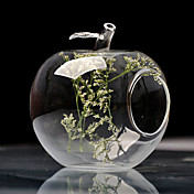 florero de cristal con forma de manzana