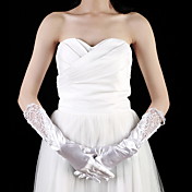 raso gomito punta delle dita di lunghezza guanti da sposa con ricami (più colori)