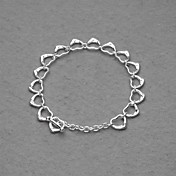 Beautiful Silver Plated All Small Hearts Women's Bracelet