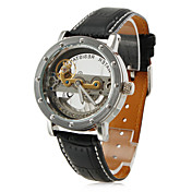 Reloj Pulsera de Moda Automático de Hombre en Cuero PU (Negro)