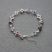 Gorgeous Silver Plated Colorfull Crystal Women's Bracelet