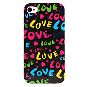 Love Word Pattern Hard Case for iPhone 4 and 4S (Multi-Color)