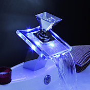 changement de couleur conduit robinets cascade de bain évier (poignée en verre)