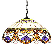 Tiffany Glass Pendent Lights with 2 Lights in Heart Pattern