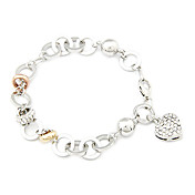 Fashion Rhinestone Heart Style Pendant Bracelet