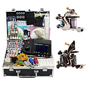 2 Tattoo Gun Kit voor Voering en arcering (1 Damascus Staal Tattoo Machine en 1 Alloy Tattoo Machine)