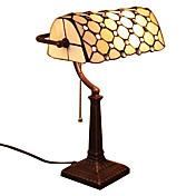 Antique Tiffany Glass Table Lights with Octagon Pattern Shade