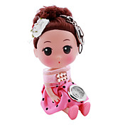 kinderen poppen stijl legering analoge quartz sleutelhanger horloge (roze)
