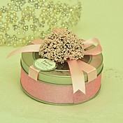 Lovely Round Favor Tins With Bow - Set of 6(More Colors)