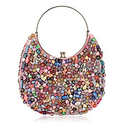 Algodão bonita com Formas Noite Multicolor Acryl Bolsa Wristlet /