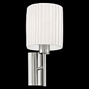 60W 1 - Light Fabric Wall Light in White Shade