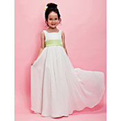 A-line Square Floor-length Chiffon Flower Girl Dress