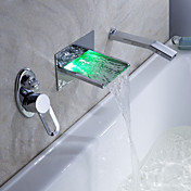 Sprinkle® by Lightinthebox - LED Waterfall Tub Faucet with Pull-out Hand Shower (Wall Mount)