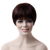 Capless High Quality Mixed Hair Side Brown Wavy Hair Wig