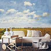 Green and Yellow Field Natur Mural