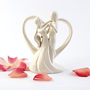 glücklich Elfenbein Tanz Braut & Bräutigam Hochzeitstorte topper