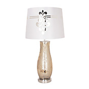 Moderno 1 60W - Luz Mesa de luz con el Polo Vidrio y Sombra Blanca