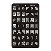 uñas arte abstracto patrón estampado imagen plantilla de la placa