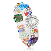 Movimiento de cuarzo forma redonda con el reloj pulsera de cristal
