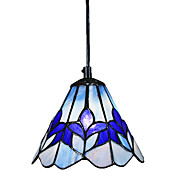60W Glas Tiffany hanglamp met 1 Light Purple Flower Pattern