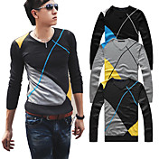 elegant mand kontrakt farve strik sweater