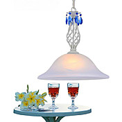 40W Modern Pendant Light with 1 Light in White Shade