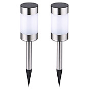 Solar LED hvidt lys Garden Path Marker Mini Pullert Patio Lampe (2-Pack)