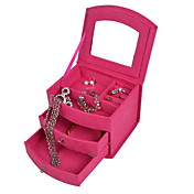 Two Layers Fan-shaped Flannel Women's Makeup Jewelry Box(More Colors)