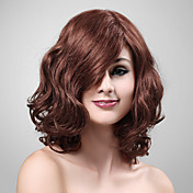 Capless 100% Echthaar Medium langen lockigen Haar Perücke