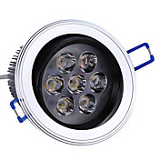 7W Silver - Black LED Ceiling Light with 7 LEDs with Driver (Swivel 0-60° , Cutting Dia 93mm)